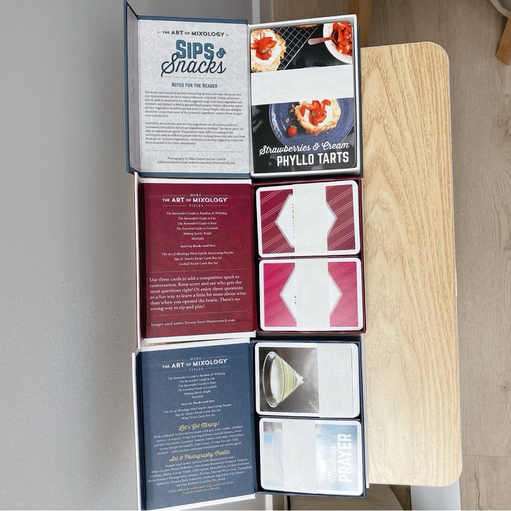 Party Recipe Cards Bundle - Sips & Snacks | Wine Trivia | Cocktail Recipes